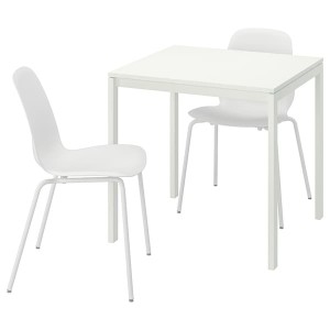 IKEA MELLTORP / LIDÅS table and 2 chairs, white white/white white, 29 1/2x29 1/2 in, Ikea Ireland | 9746TGSWB