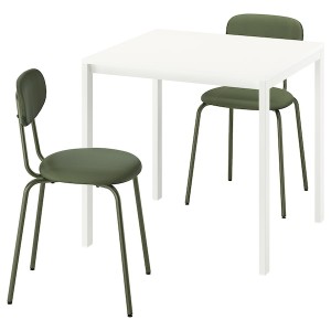 IKEA MELLTORP / ÖSTANÖ table and 2 chairs, white white/Remmarn deep green, 29 1/2 in, Ikea Ireland | 7416HUQLX