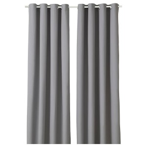 IKEA MERETE curtains, 1 pair, gray/light gray, 57x98 in, Ikea Ireland | 7890WHQTV