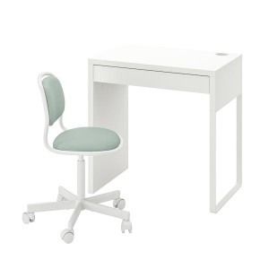 IKEA MICKE/ÖRFJÄLL desk and chair, white/light green, Ikea Ireland | 0251CKAQJ