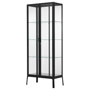 IKEA MILSBO Glass-door cabinet, 28 3/4x68 7/8 in Anthracite, Ikea Ireland | 6389ZXVQP