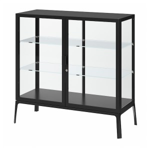 IKEA MILSBO glass-door cabinet, 39 3/4x39 3/8 in Anthracite, Ikea Ireland | 4923OHIUM
