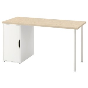 IKEA MITTCIRKEL / ALEX desk, 55 1/8x23 5/8 in Lively Pine Effect / White, Ikea Ireland | 0286WIOFD
