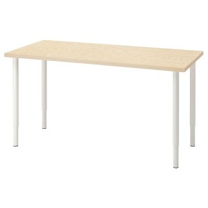 IKEA MITTCIRKEL / OLOV desk, 55 1/8x23 5/8 in Lively Pine Effect / White, Ikea Ireland | 7462DAKZO