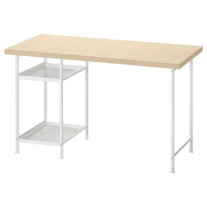 IKEA MITTCIRKEL / SPÄND desk, 47 1/4x23 5/8 in Lively Pine Effect / White, Ikea Ireland | 2497CZGWK