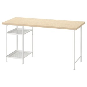 IKEA MITTCIRKEL / SPÄND desk, 55 1/8x23 5/8 in Lively Pine Effect / White, Ikea Ireland | 3845RSOTD