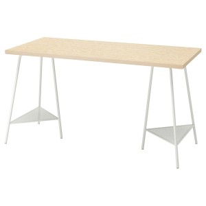 IKEA MITTCIRKEL / TILLSLAG desk, 55 1/8x23 5/8 in Lively Pine Effect / White, Ikea Ireland | 5207AFTBK