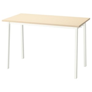 IKEA MITTZON conference table, 47 1/4x26 3/4x29 1/2 in Birch Veneer / White, Ikea Ireland | 3091OTJDB