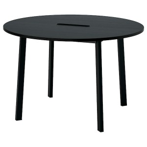 IKEA MITTZON conference table, 47 1/4x29 1/2 in Round Black Stained Ash Veneer / Black, Ikea Ireland | 3910ULEYW