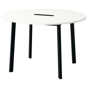 IKEA MITTZON conference table, 47 1/4x29 1/2 in Round White / Black, Ikea Ireland | 7561TDHUO