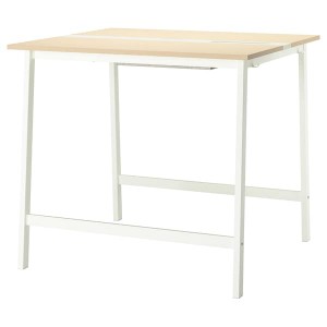 IKEA MITTZON conference table, 47 1/4x42 1/2x41 3/8 in Birch Veneer / White, Ikea Ireland | 4063JBYUE