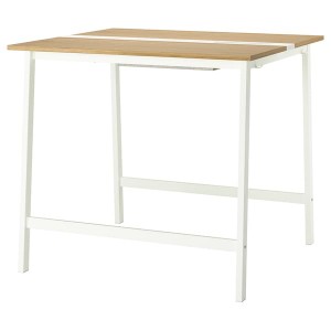 IKEA MITTZON conference table, 47 1/4x42 1/2x41 3/8 in Oak Veneer / White, Ikea Ireland | 9401WGFNT