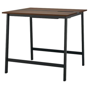 IKEA MITTZON conference table, 47 1/4x42 1/2x41 3/8 in Walnut Veneer / Black, Ikea Ireland | 6281TMYJD