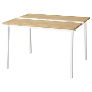 IKEA MITTZON conference table, 47 1/4x42 1/2x29 1/2 in Oak Veneer / White, Ikea Ireland | 4287DBKXR