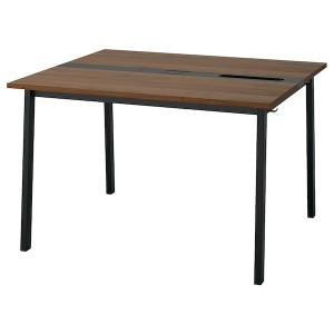 IKEA MITTZON conference table, 47 1/4x42 1/2x29 1/2 in Walnut Veneer / Black, Ikea Ireland | 0941RPCZX