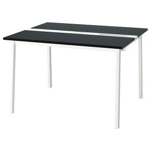 IKEA MITTZON conference table, 47 1/4x42 1/2x29 1/2 in Black Stained Ash Veneer / White, Ikea Ireland | 0751BTAKP