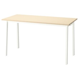 IKEA MITTZON conference table, 55 1/8x26 3/4x29 1/2 in Birch Veneer / White, Ikea Ireland | 1594GCDNS