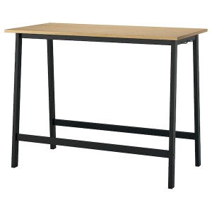 IKEA MITTZON conference table, 55 1/8x26 3/4x41 3/8 in Oak Veneer / Black, Ikea Ireland | 2901EOURP