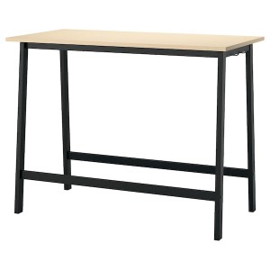 IKEA MITTZON conference table, 55 1/8x26 3/4x41 3/8 in Birch Veneer / Black, Ikea Ireland | 6821ZHEID