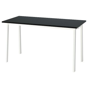 IKEA MITTZON conference table, 55 1/8x26 3/4x29 1/2 in Black Stained Ash Veneer / White, Ikea Ireland | 9610HTAVF