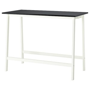 IKEA MITTZON conference table, 55 1/8x26 3/4x41 3/8 in Black Stained Ash Veneer / White, Ikea Ireland | 3841DXFKY