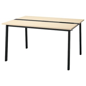 IKEA MITTZON conference table, 55 1/8x42 1/2x29 1/2 in Birch Veneer / Black, Ikea Ireland | 7835SVMNQ