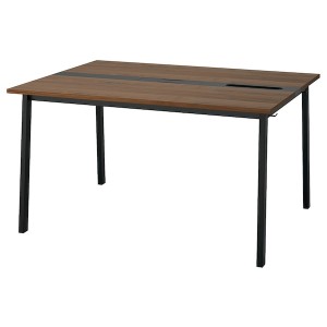 IKEA MITTZON conference table, 55 1/8x42 1/2x29 1/2 in Walnut Veneer / Black, Ikea Ireland | 8462UYIPN