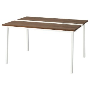 IKEA MITTZON conference table, 55 1/8x42 1/2x29 1/2 in Walnut Veneer / White, Ikea Ireland | 1678TIVJO