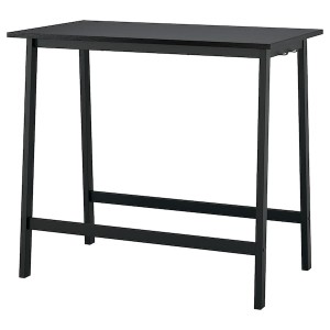 IKEA MITTZON conference table, black stained ash veneer/black, 47 1/4x26 3/4x41 3/8 in Black Stained Ash Veneer / Black, Ikea Ireland | 6720PDVXJ