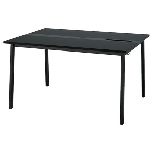 IKEA MITTZON conference table, black stained ash veneer/black, 55 1/8x42 1/2x29 1/2 in Black Stained Ash Veneer / Black, Ikea Ireland | 6905VYXSU