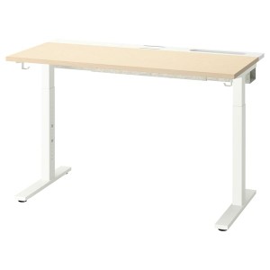 IKEA MITTZON desk, 47 1/4x23 5/8 in Birch Veneer / White, Ikea Ireland | 4706LSRNX