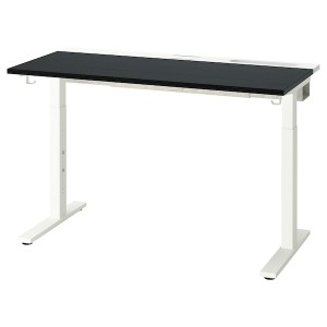 IKEA MITTZON desk, 47 1/4x23 5/8 in Black Stained Ash Veneer / White, Ikea Ireland | 9601QXMTY