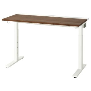 IKEA MITTZON desk, 47 1/4x23 5/8 in Walnut Veneer / White, Ikea Ireland | 2976NURLB