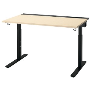 IKEA MITTZON desk, 47 1/4x31 1/2 in Birch Veneer / Black, Ikea Ireland | 5178YFHPM