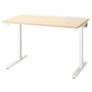 IKEA MITTZON desk, 47 1/4x31 1/2 in Birch Veneer / White, Ikea Ireland | 7805LYOQX