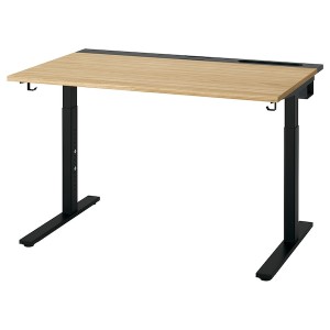 IKEA MITTZON desk, 47 1/4x31 1/2 in Oak Veneer / Black, Ikea Ireland | 3485IDYSC