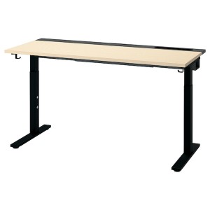 IKEA MITTZON desk, 55 1/8x23 5/8 in Birch Veneer / Black, Ikea Ireland | 9605VWXKG