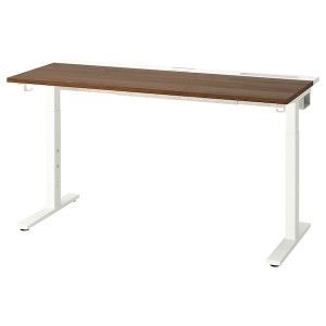 IKEA MITTZON desk, 55 1/8x23 5/8 in Walnut Veneer / White, Ikea Ireland | 4056LXUNM