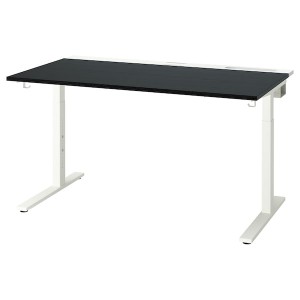IKEA MITTZON desk, 55 1/8x31 1/2 in Black Stained Ash Veneer / White, Ikea Ireland | 8190KUXVF