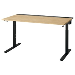 IKEA MITTZON desk, 55 1/8x31 1/2 in Oak Veneer / Black, Ikea Ireland | 9587KDSVN