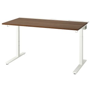 IKEA MITTZON desk, 55 1/8x31 1/2 in Walnut Veneer / White, Ikea Ireland | 6910NRJXY