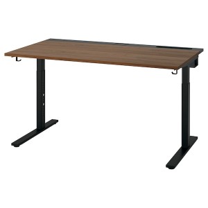 IKEA MITTZON desk, 55 1/8x31 1/2 in Walnut Veneer / Black, Ikea Ireland | 3640BPVUK