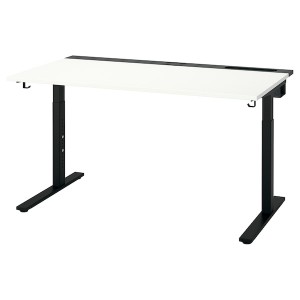 IKEA MITTZON desk, 55 1/8x31 1/2 in White / Black, Ikea Ireland | 0615JKUAV