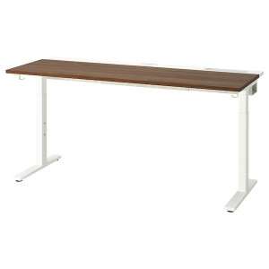 IKEA MITTZON desk, 63x23 5/8 in Walnut Veneer / White, Ikea Ireland | 7248GPDNQ