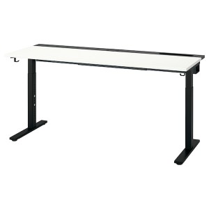 IKEA MITTZON desk, 63x23 5/8 in White / Black, Ikea Ireland | 8502HNKBO