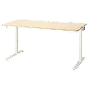IKEA MITTZON desk, 63x31 1/2 in Birch Veneer White, Ikea Ireland | 3724IWNLX