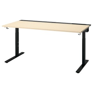 IKEA MITTZON desk, 63x31 1/2 in Birch Veneer / Black, Ikea Ireland | 5406XLUAO