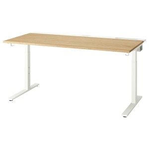 IKEA MITTZON desk, 63x31 1/2 in Oak Veneer White, Ikea Ireland | 8597PMCXH