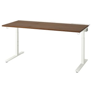 IKEA MITTZON desk, 63x31 1/2 in Walnut Veneer White, Ikea Ireland | 6270IFZLU