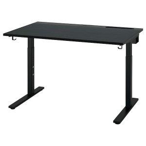 IKEA MITTZON desk, black stained ash veneer/black, 47 1/4x31 1/2 in Black Stained Ash Veneer / Black, Ikea Ireland | 4103TFZQV